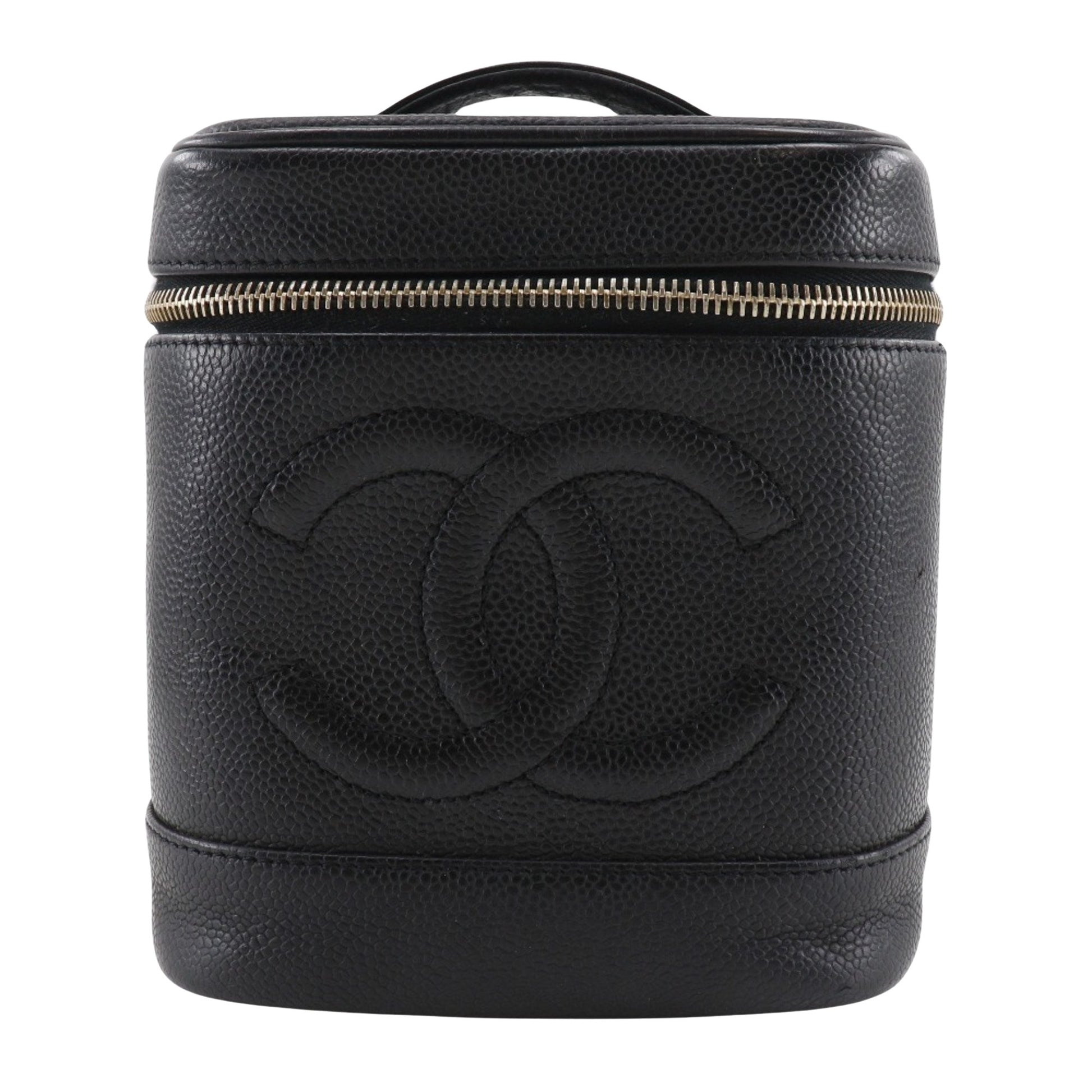 Chanel Vanity, Black, Leather, clutch