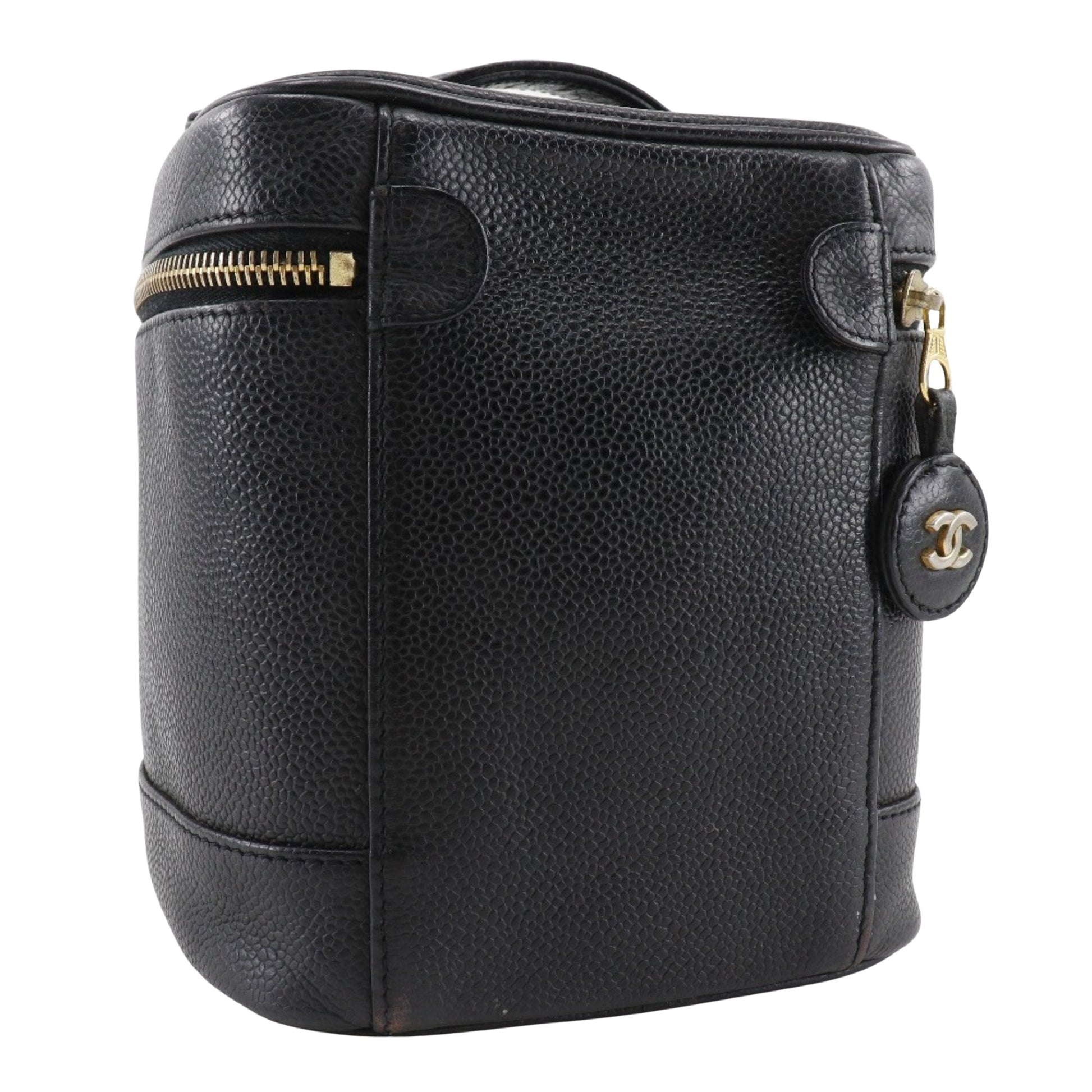 Chanel Vanity, Black, Leather, clutch