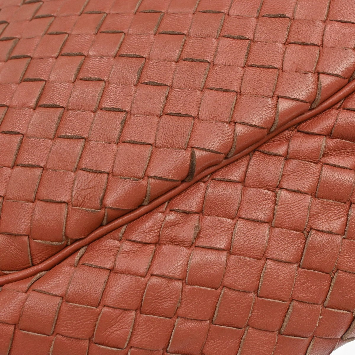 Bottega Veneta Intrecciato Shoulder Leather, Red, Leather, Shoulder Bag