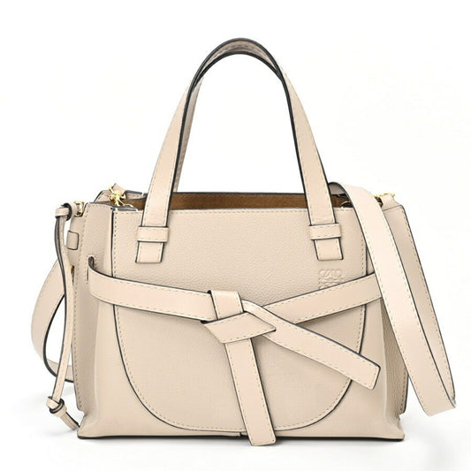 Loewe Gate Top Handle, Beige, Leather, handbag