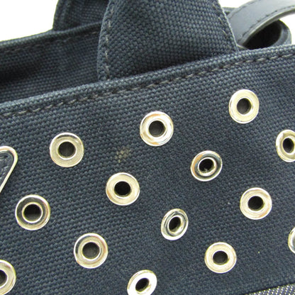 Prada Canapa, Navy, Leather, handbag