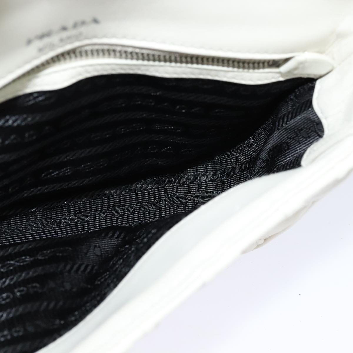 Prada Nappa gauffré, White, Leather, shoulder