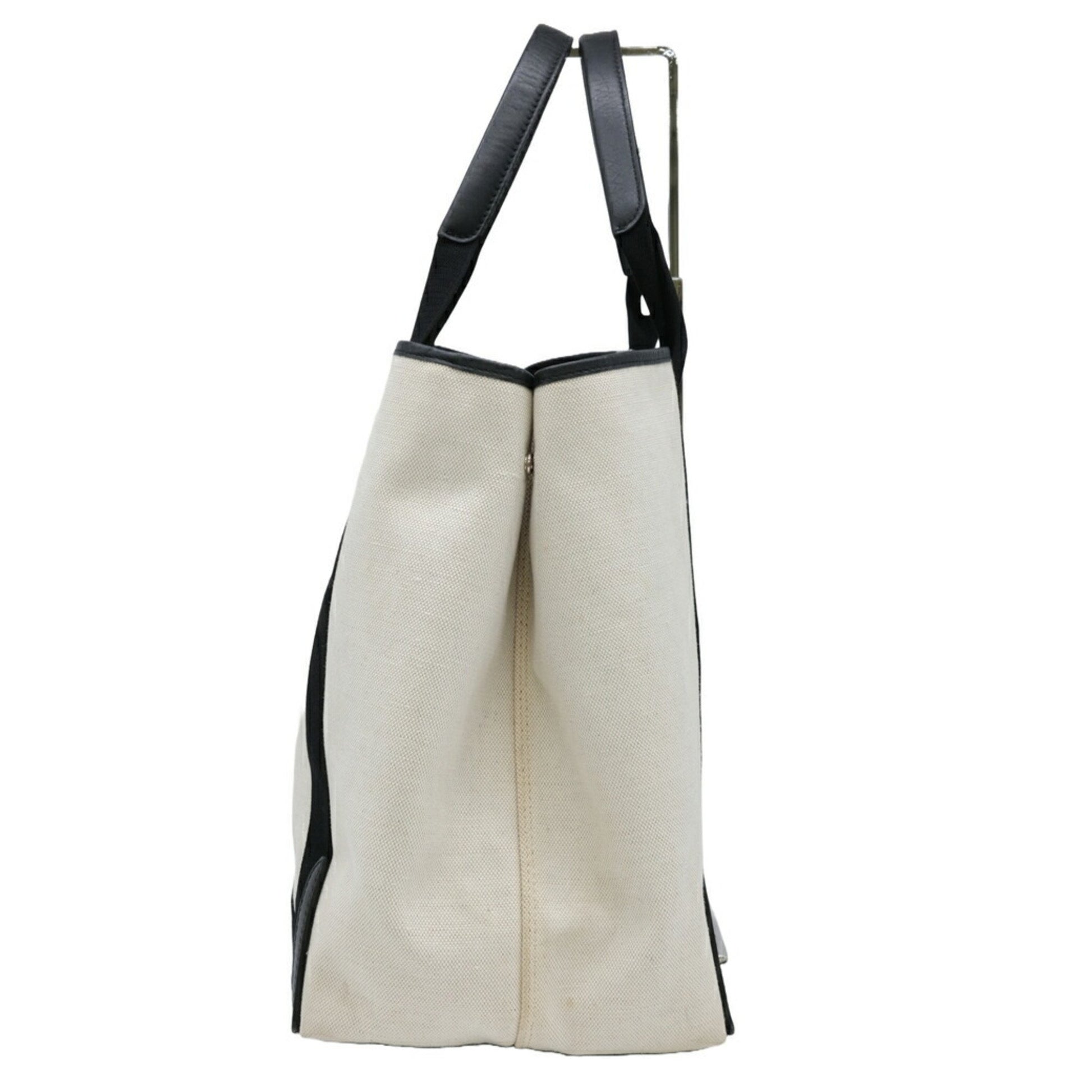 Balenciaga Navy Cabas, White, Canvas, tote