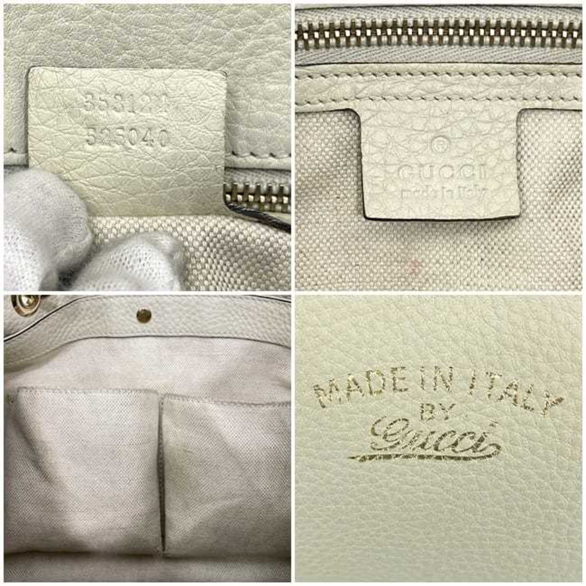 Gucci Bamboo, White, Leather, handbag