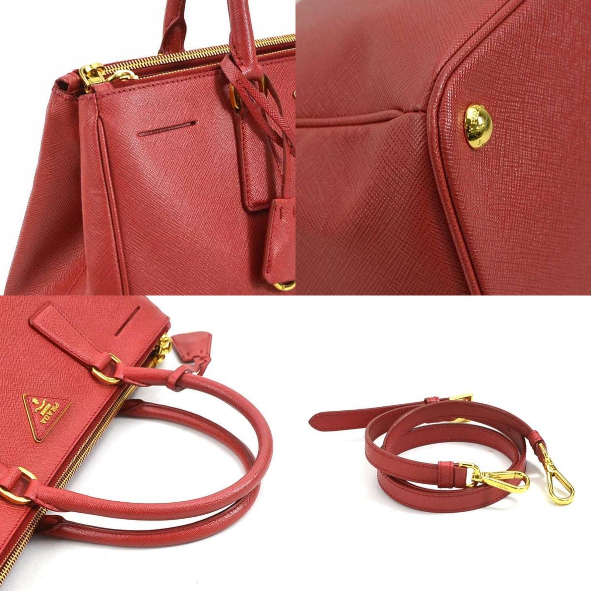 Prada Galleria, Red, Leather, shoulder