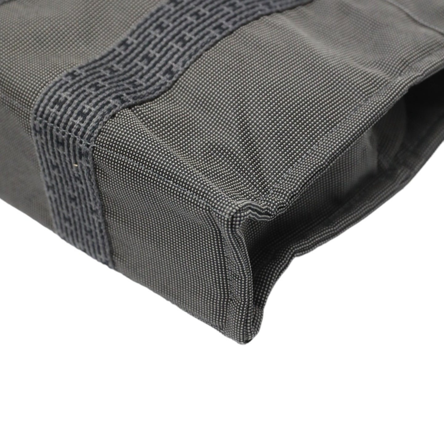 Hermès Herline, Grey, Canvas, handbag