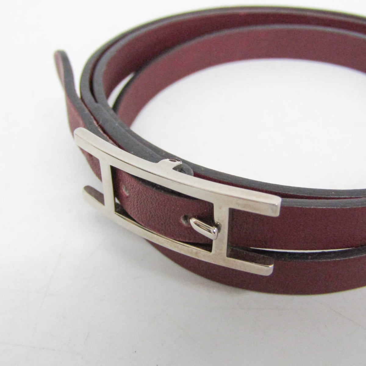 Hermes Hapi 3 Leather, Burgundy, Leather, Bracelet