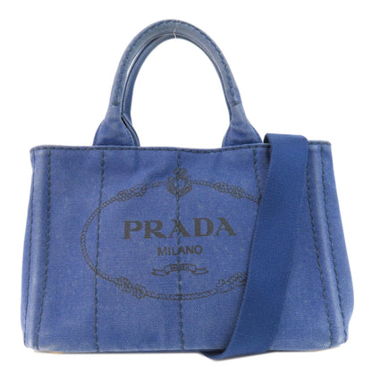 Prada Canapa, Blue, Canvas, tote