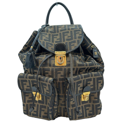 Fendi, Brown, Canvas, backpack