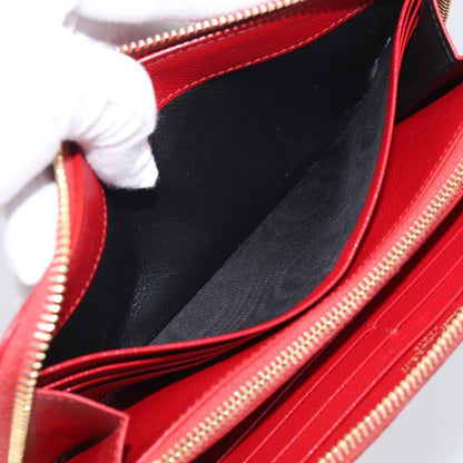 Saint Laurent Loulou Zip Around Matelasse Chevron Leather, Red, Leather, Wallet