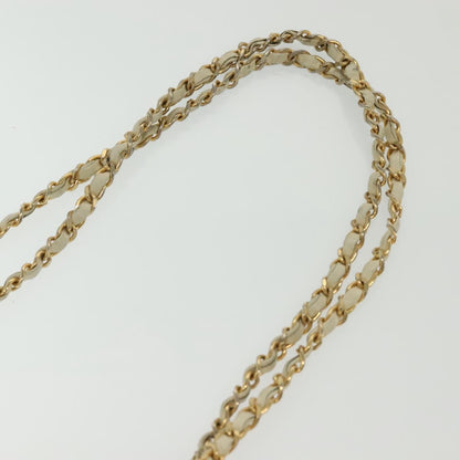 Chanel Matelassé, "WHITE,GOLD", Leather, shoulder