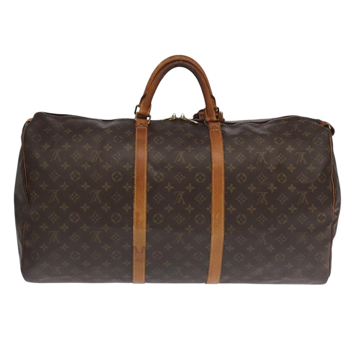 Louis Vuitton Keepall 60, Brown, Canvas, travel