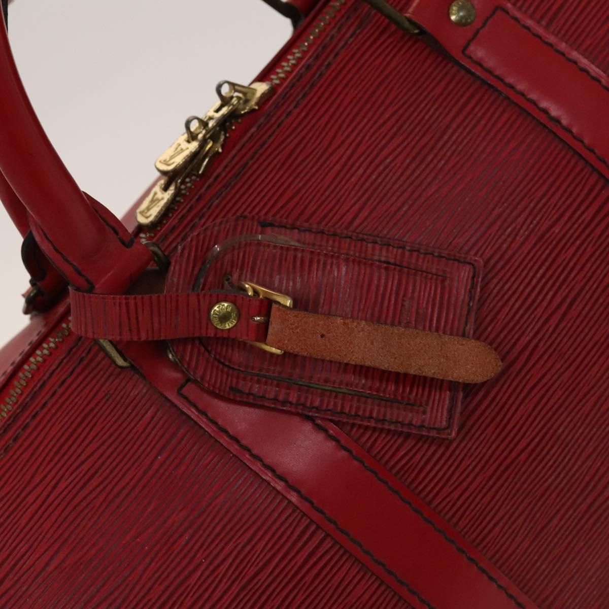 Louis Vuitton Keepall 50, Red, Leather, travel