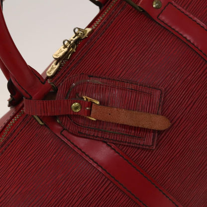 Louis Vuitton Keepall 50, Red, Leather, travel