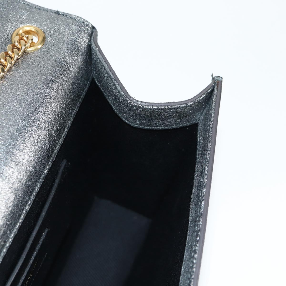 Saint Laurent Kate, Silver, Leather, shoulder