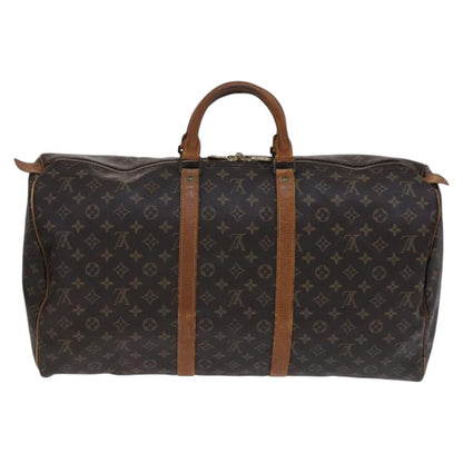 Louis Vuitton Keepall 55, Brown, Canvas, travel