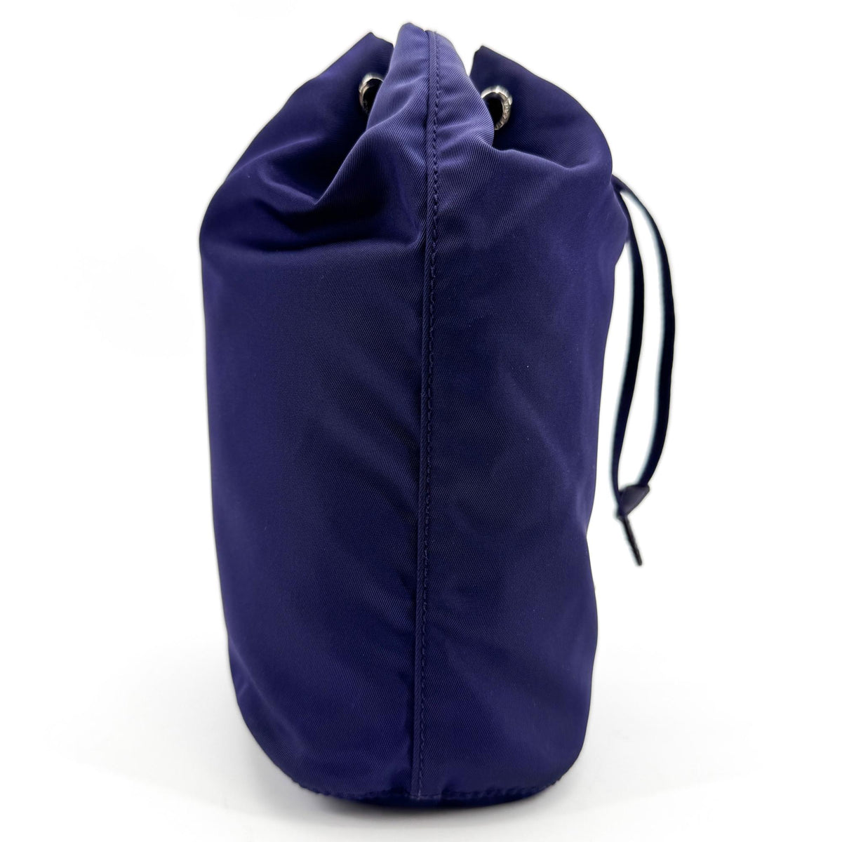Prada Drawstring Wristlet Bucket Tessuto, Navy, Nylon, Handbag