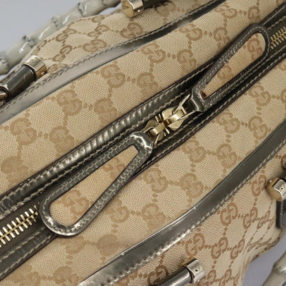 Gucci Bamboo, Beige, Canvas, handbag
