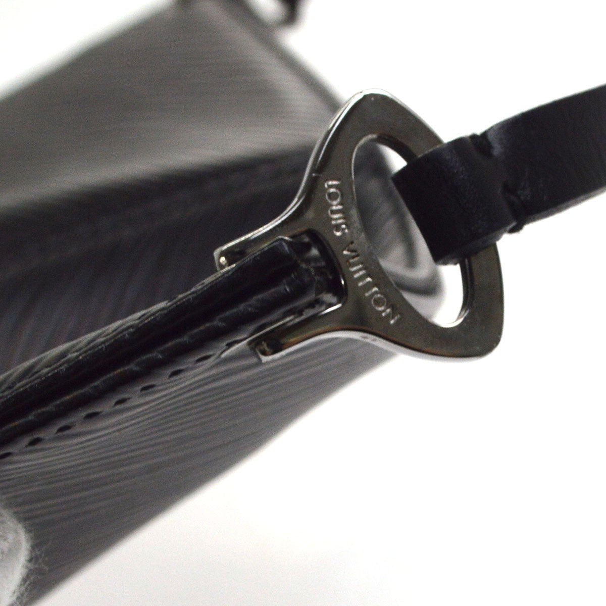 Louis Vuitton Demi Lune Pochette Epi Leather, Black, Leather, Clutch