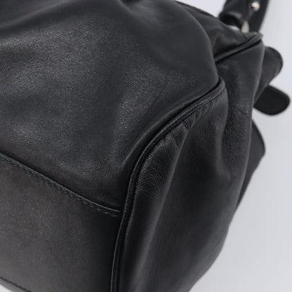 Salvatore Ferragamo Gancini Leather, Black, Leather, Handbag