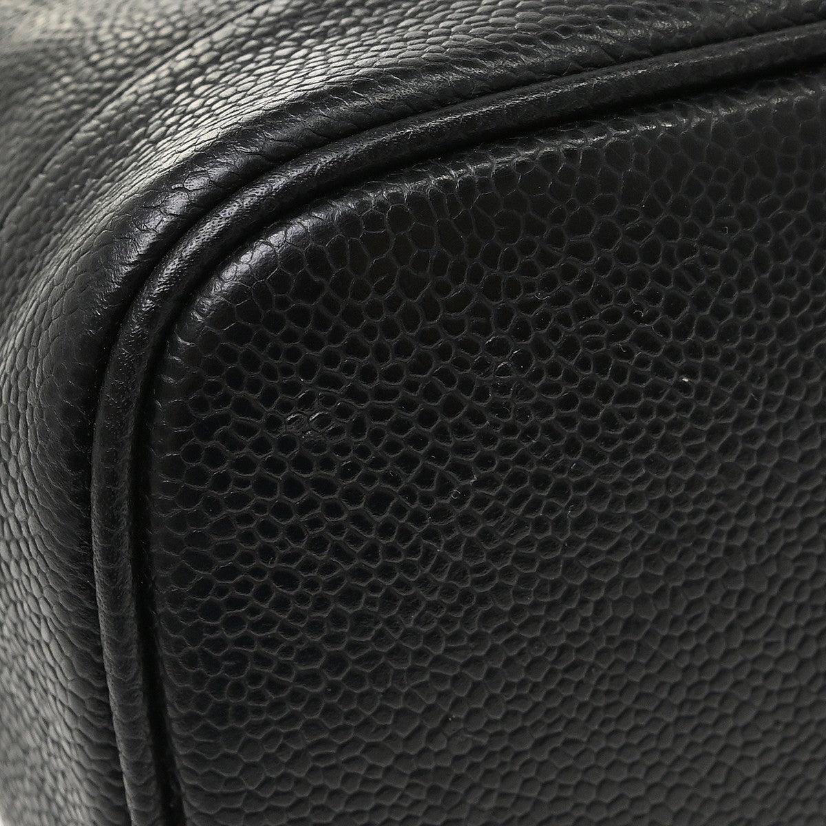 Chanel Vintage Timeless Cosmetic Case Caviar, Black, Leather, Handbag