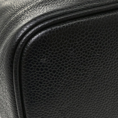 Chanel Vintage Timeless Cosmetic Case Caviar, Black, Leather, Handbag