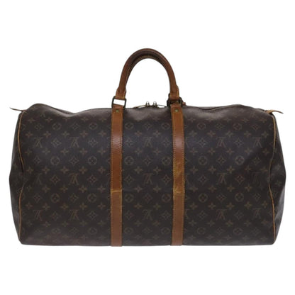Louis Vuitton Keepall 55, Brown, Canvas, travel