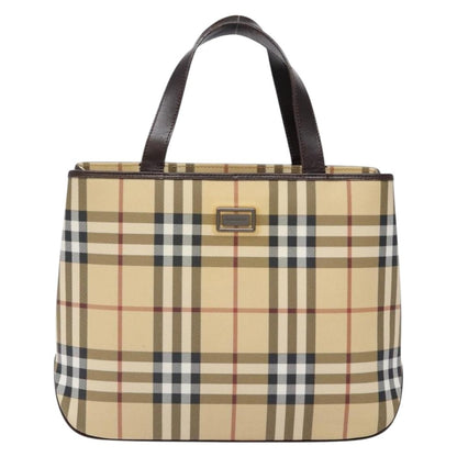 Burberry Vintage Vintage Check Coated Canvas, Beige, Canvas, Tote Bag