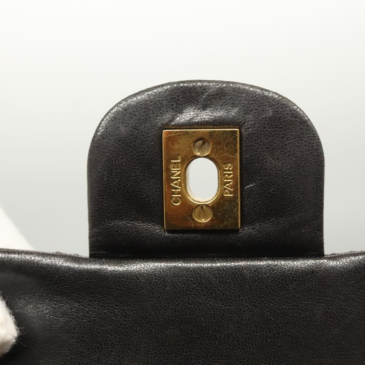 Chanel Vintage Classic Double Flap Bag Quilted Lambskin, BLACK, LEATHER, Shoulder bag