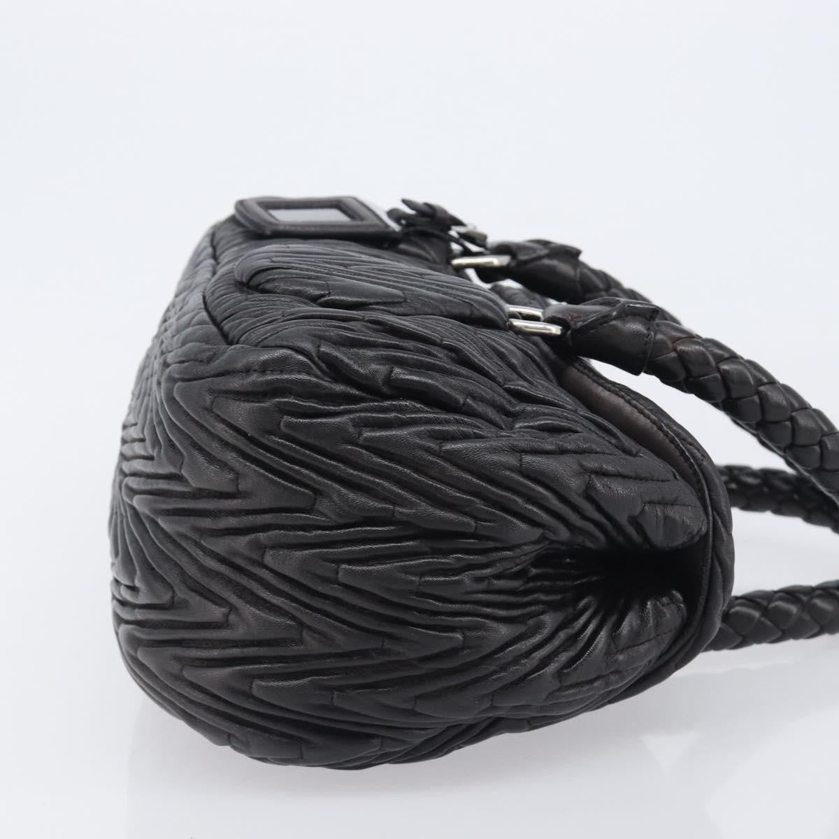 Prada Flap Chevron Nappa, Black, Leather, Shoulder Bag