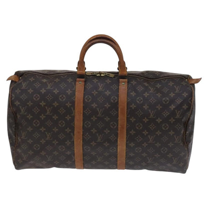 Louis Vuitton Keepall 55, Brown, Canvas, travel