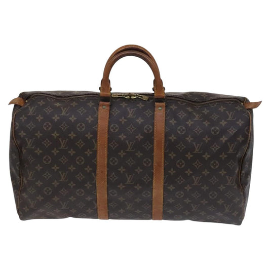 Louis Vuitton Keepall 55, Brown, Canvas, travel