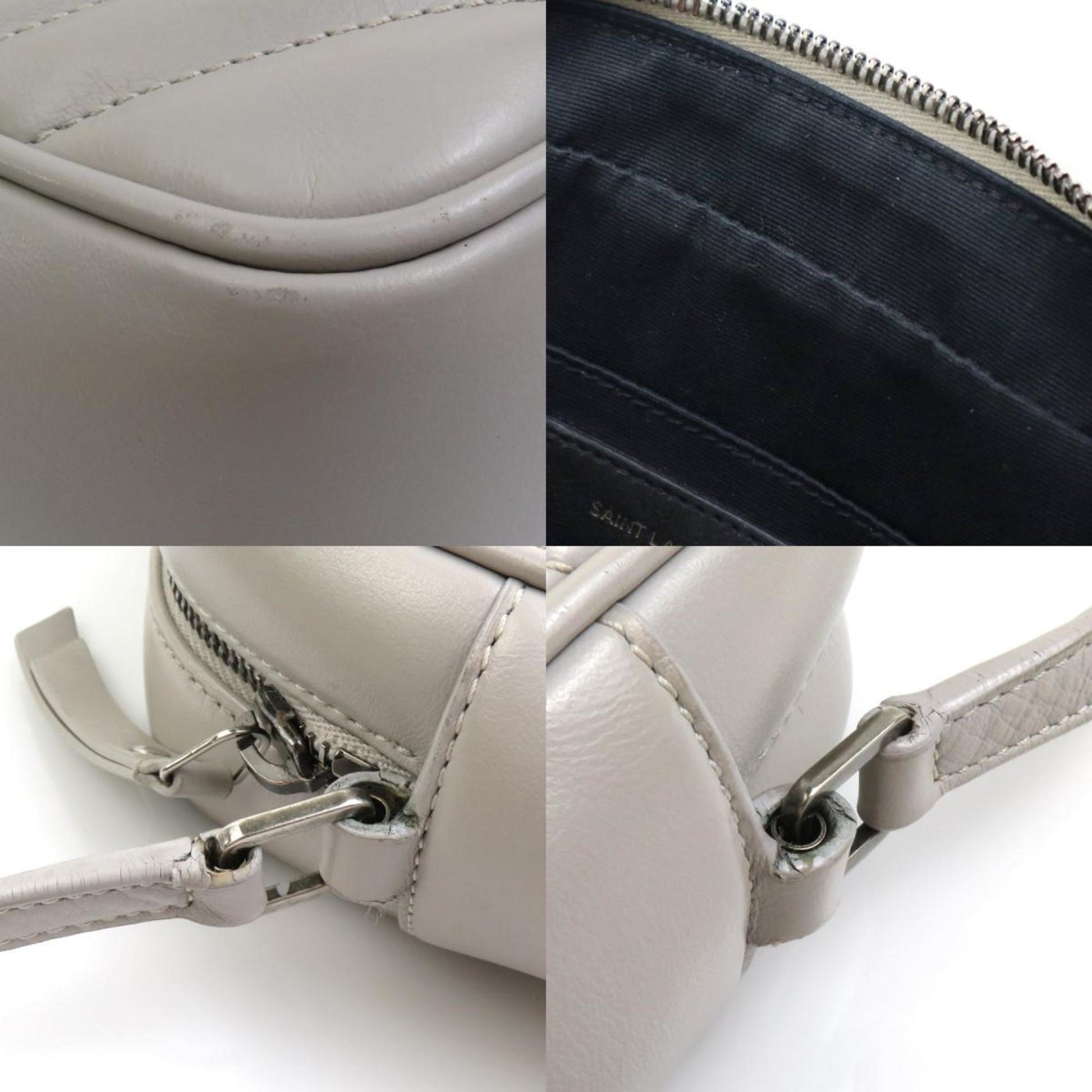 Saint Laurent Lou, Grey, Leather, shoulder