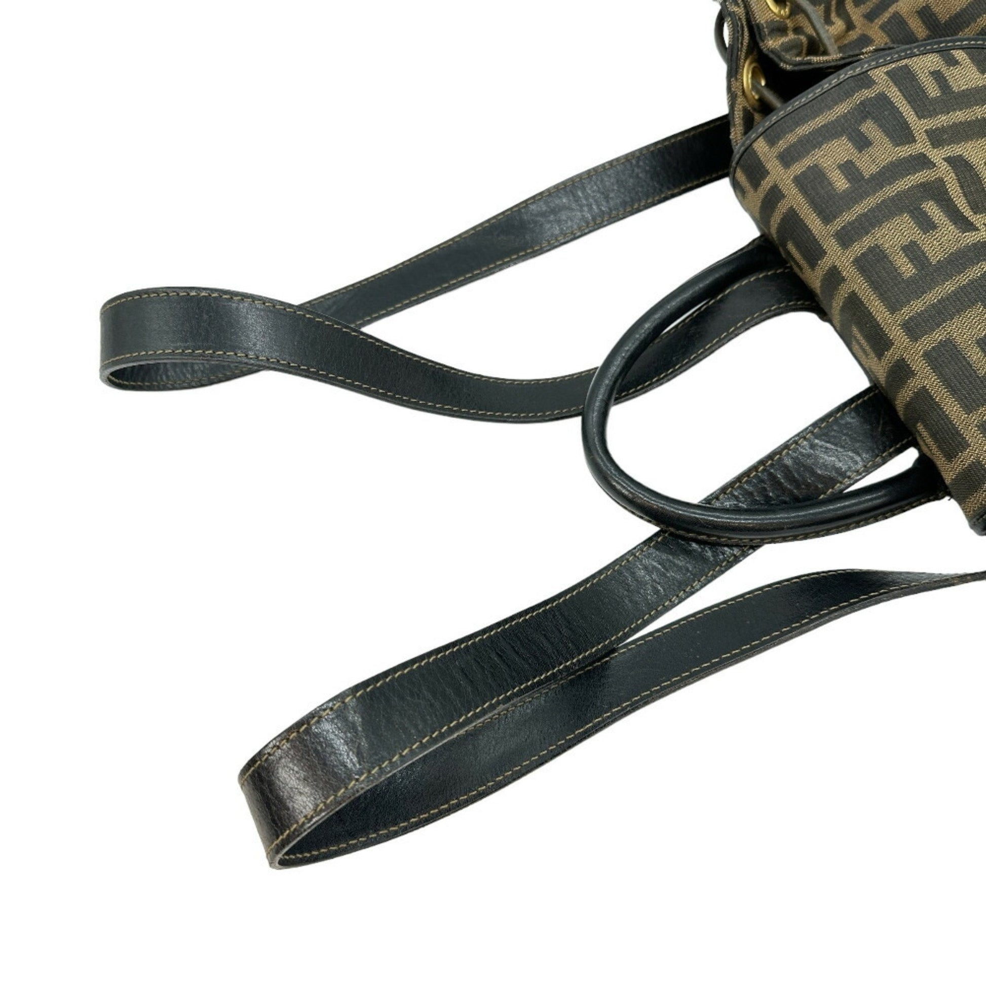 Fendi Zucca, Brown, Canvas, backpack