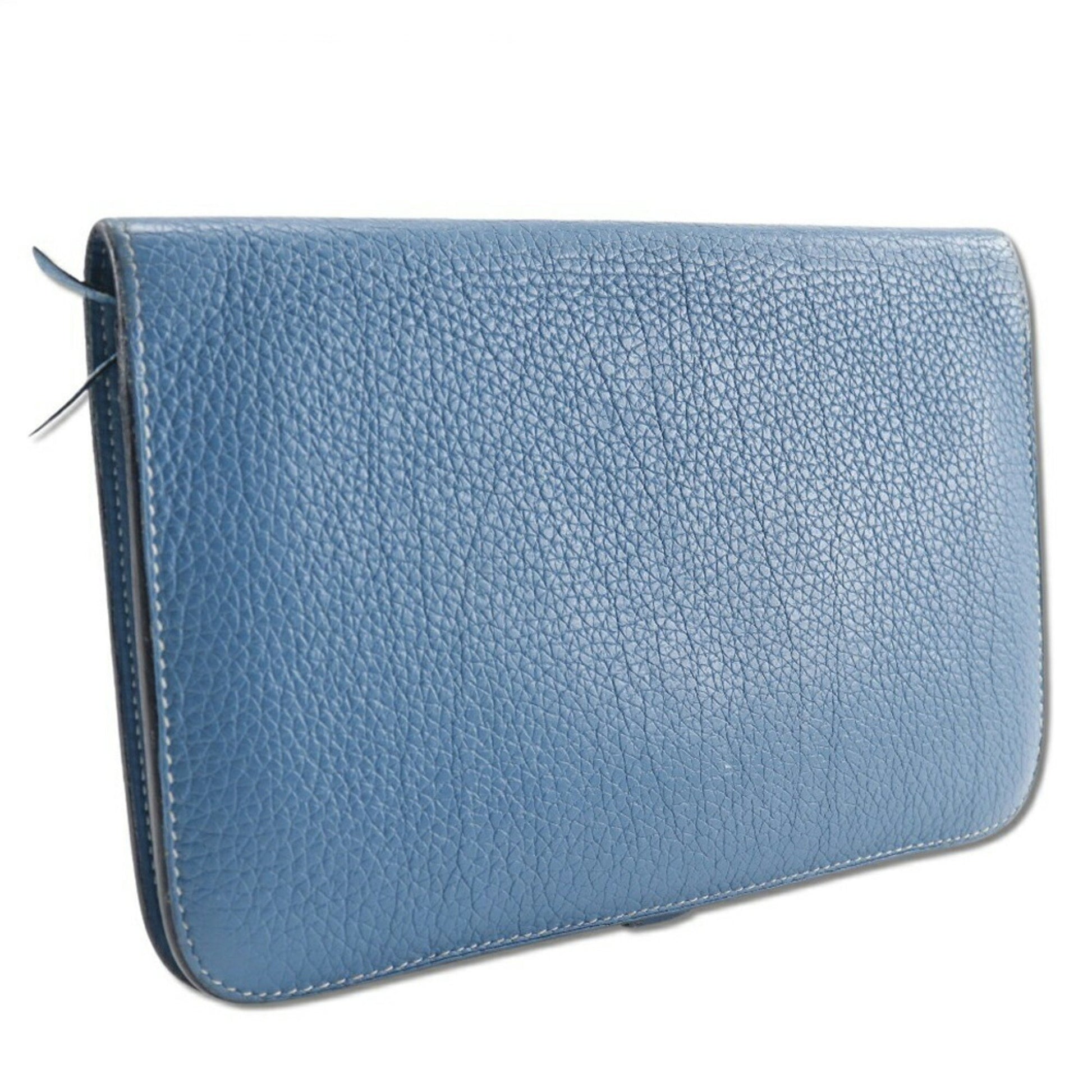 Hermès Dogon, Blue, Leather, wallet