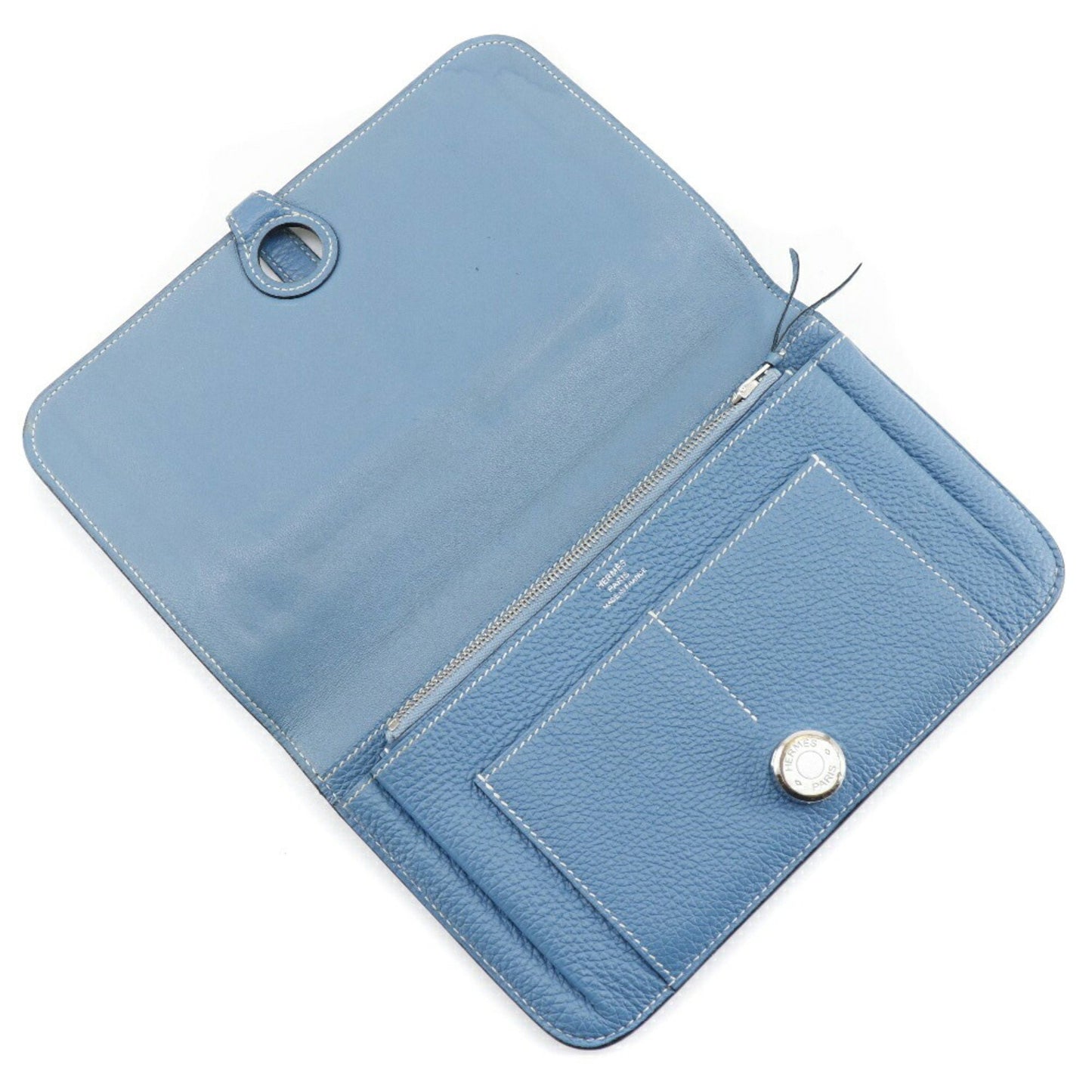 Hermès Dogon, Blue, Leather, wallet
