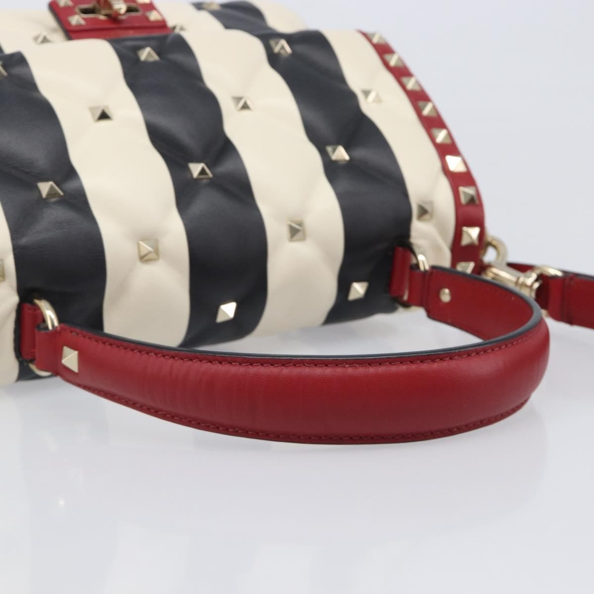 Valentino Garavani Candystud Top Handle Leather, Red, Leather, Handbag