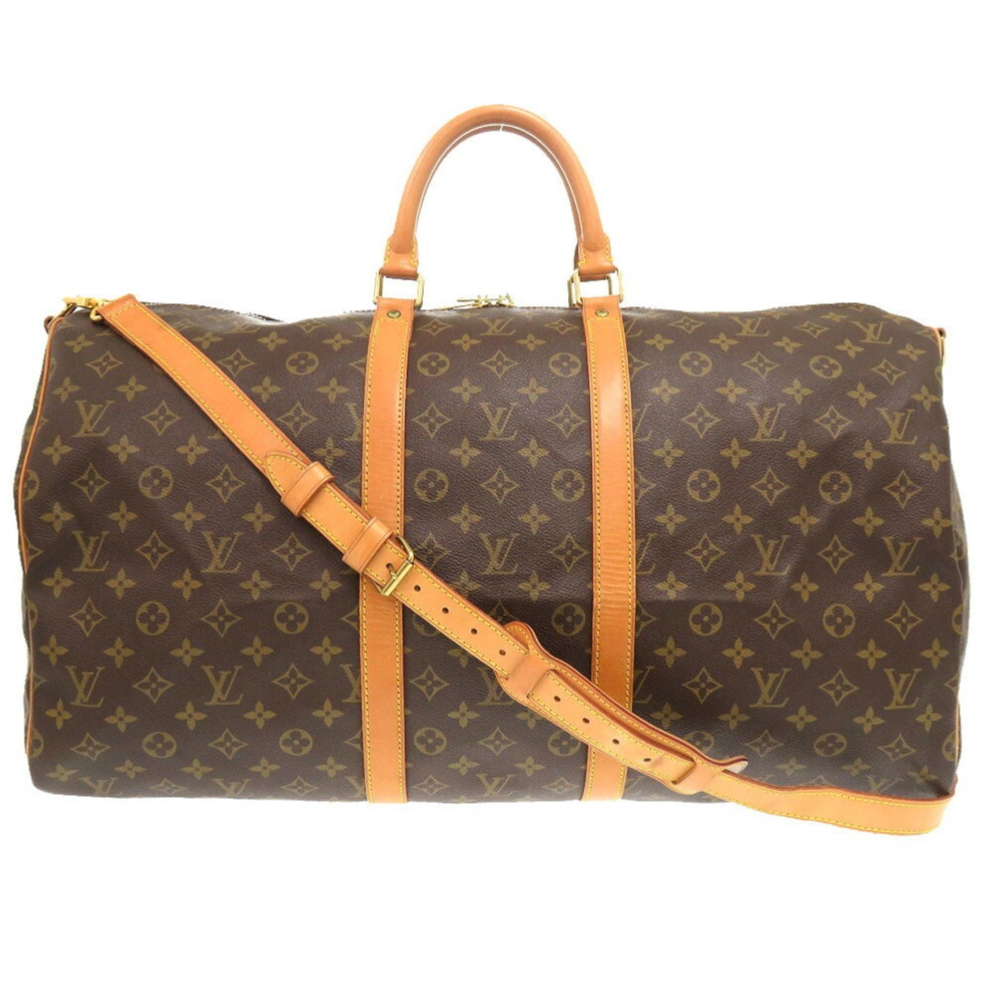 Louis Vuitton Keepall Bandouliere 55, Brown, Canvas, travel