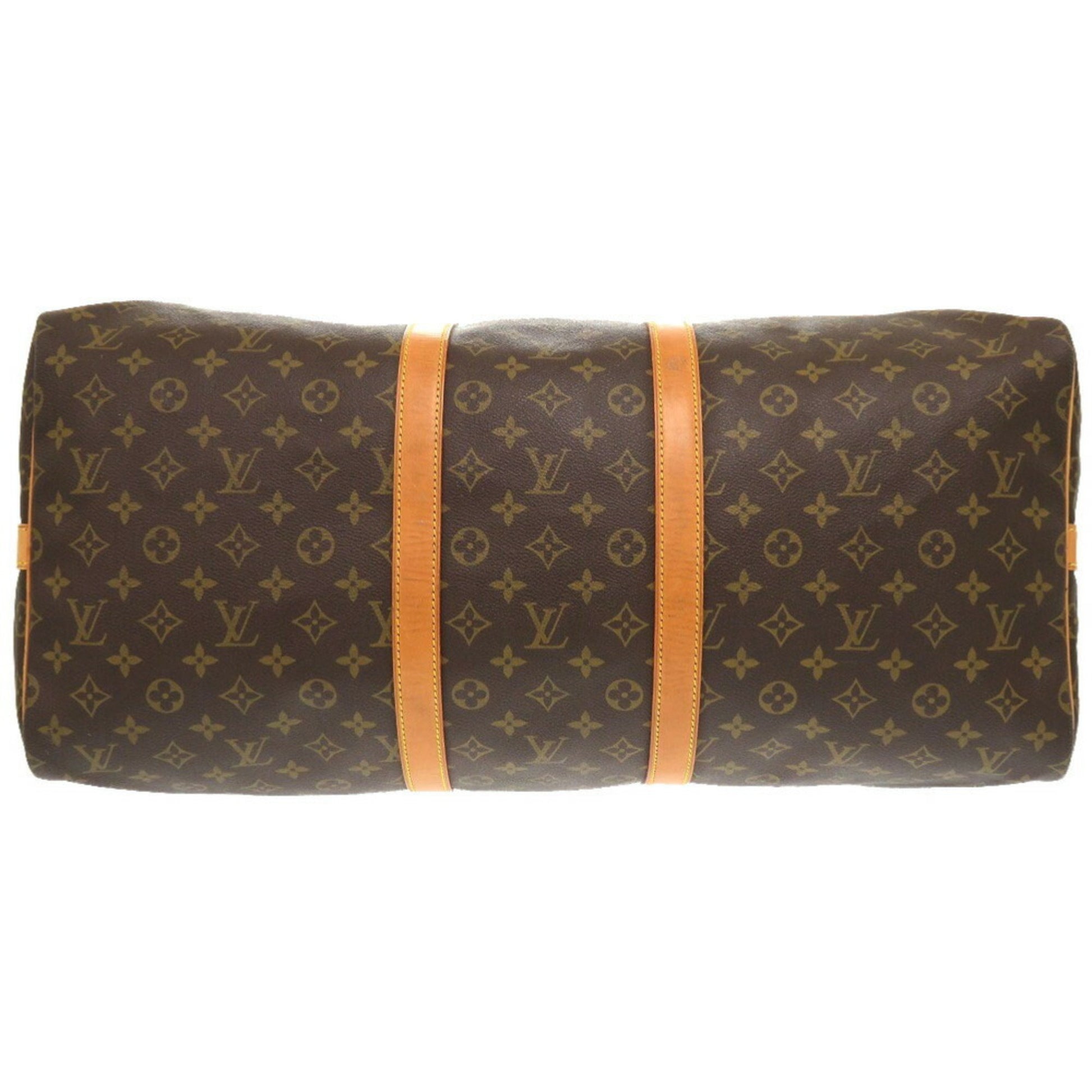 Louis Vuitton Keepall Bandouliere 55, Brown, Canvas, travel