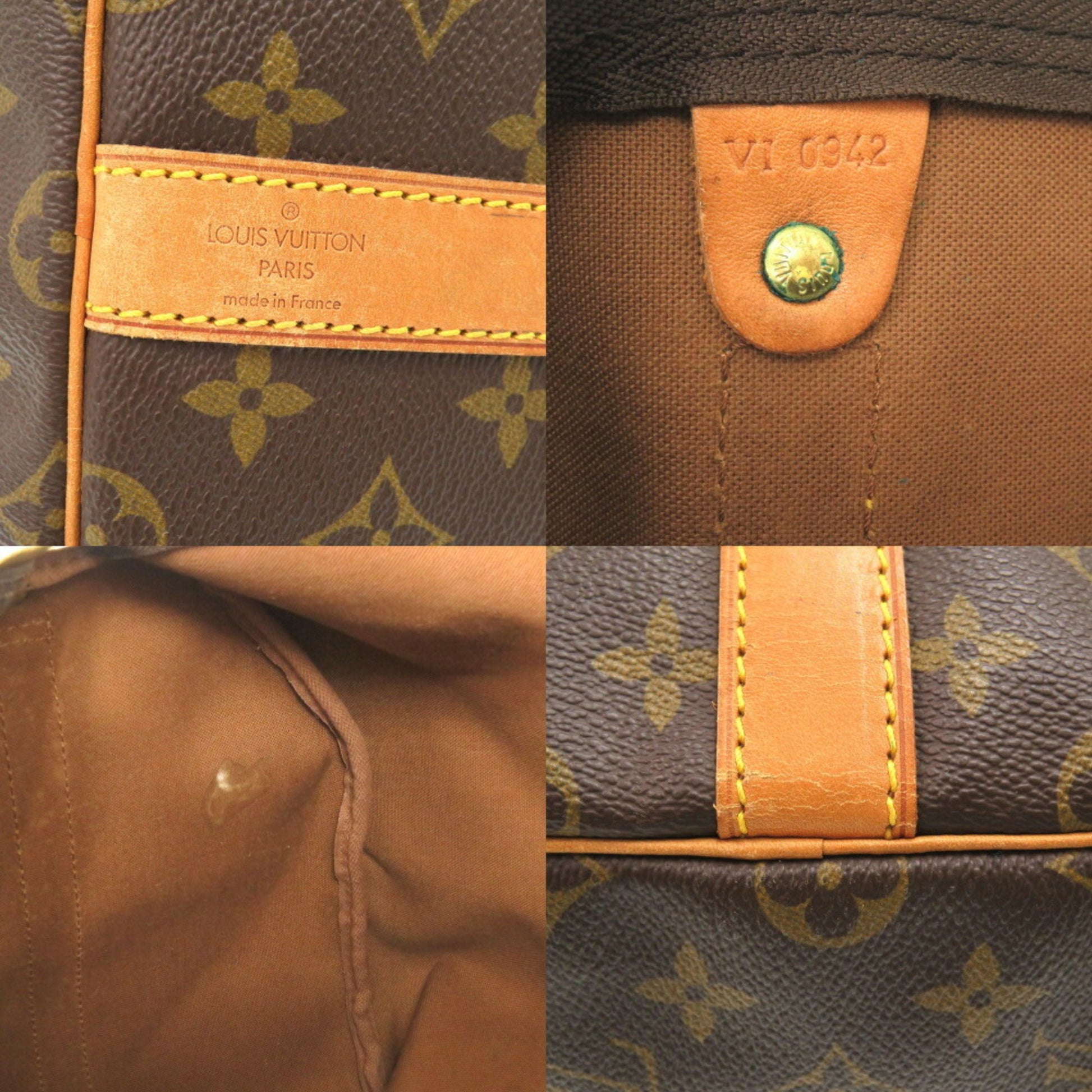 Louis Vuitton Keepall Bandouliere 55, Brown, Canvas, travel