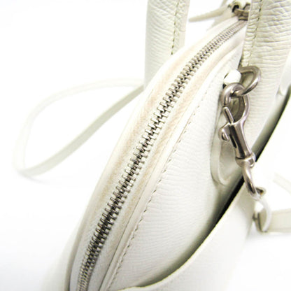 Balenciaga Ville Top Handle, White, Leather, handbag