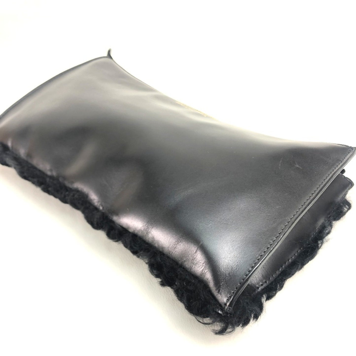 Balenciaga, Black, Leather, clutch