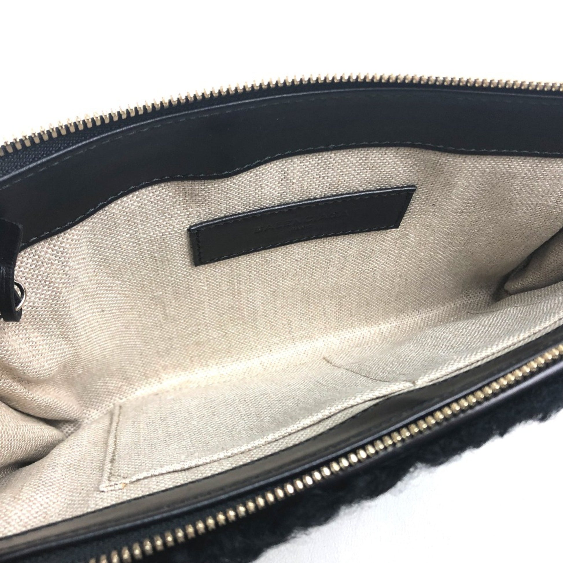 Balenciaga, Black, Leather, clutch
