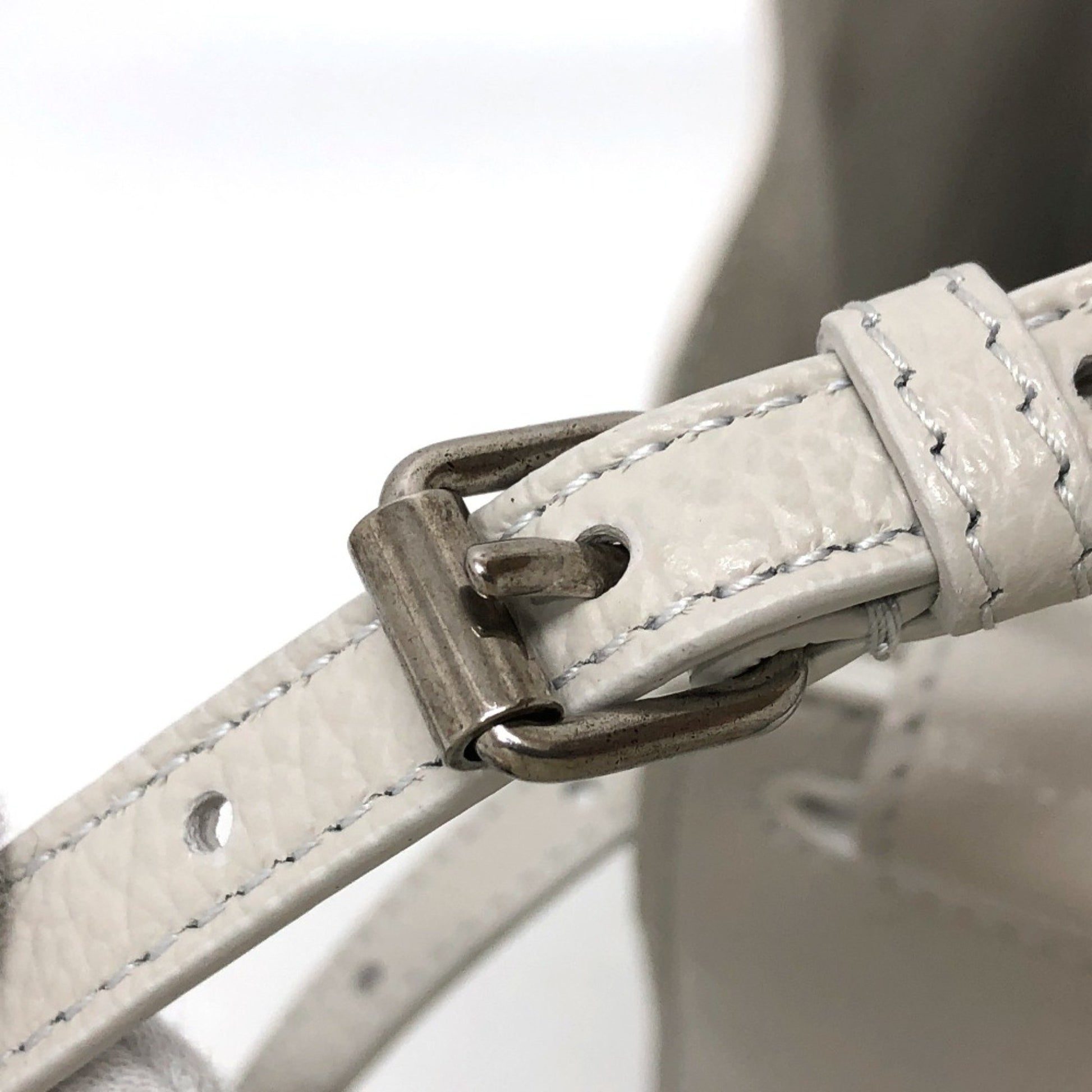 Balenciaga North South, White, Leather, shoulder