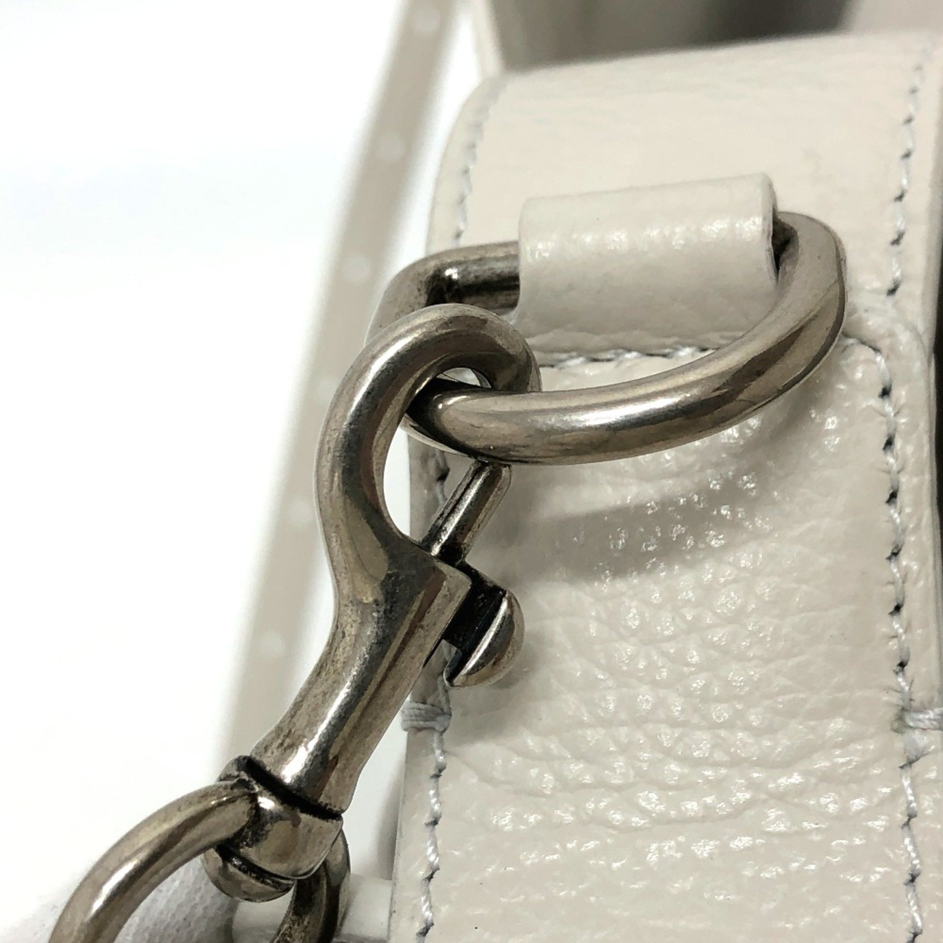 Balenciaga North South, White, Leather, shoulder