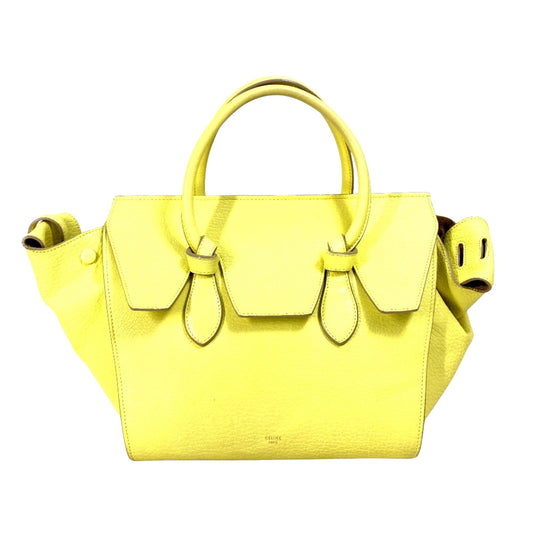 Céline Tie, Yellow, Leather, handbag