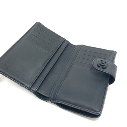 Chanel Matelassé, Black, Leather, wallet