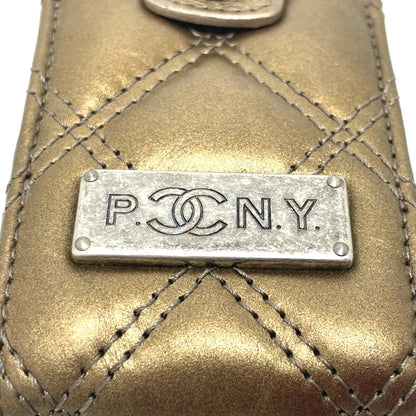 Chanel Mini matelassé, Gold, Leather, shoulder