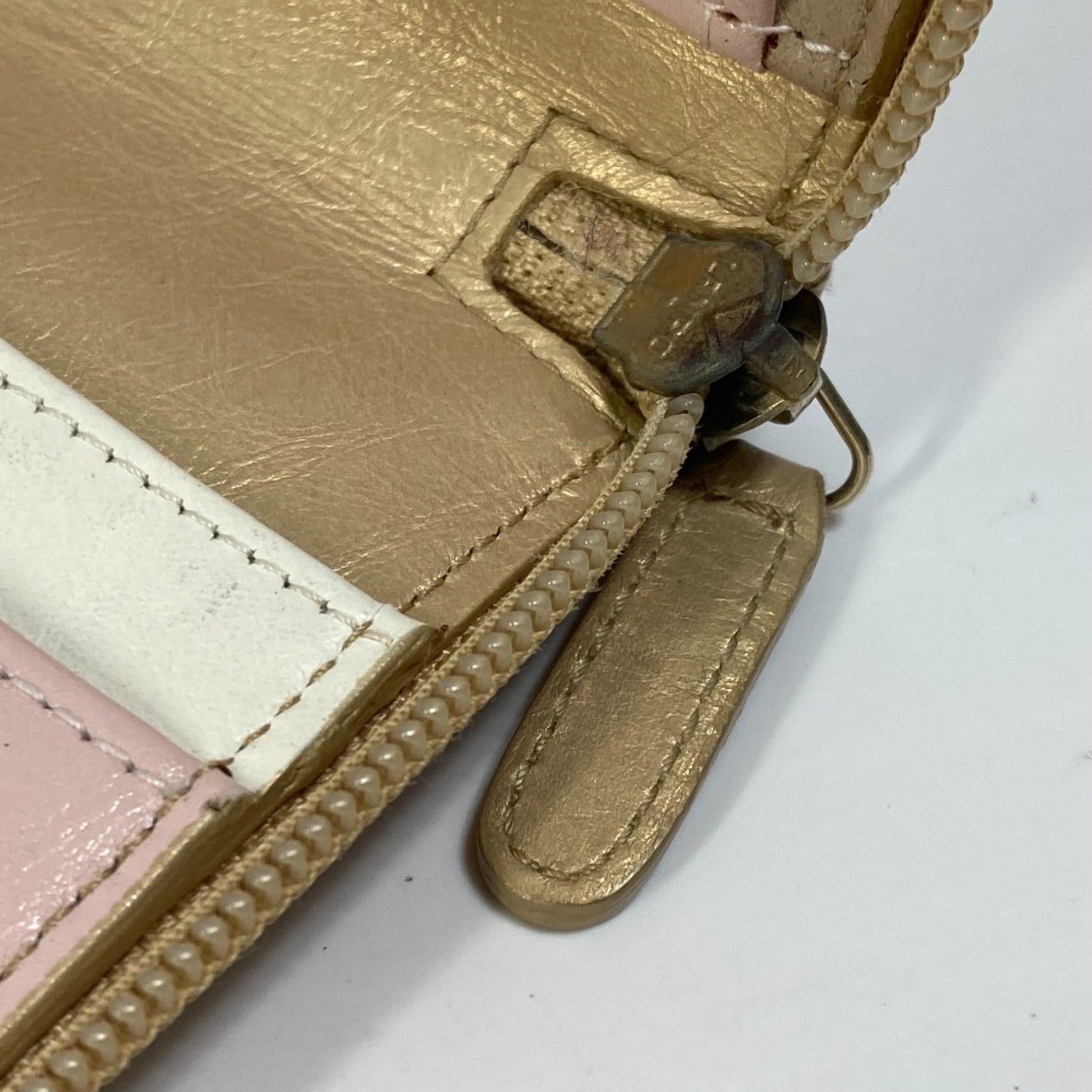 Chanel Logo CC, Gold, Leather, wallet