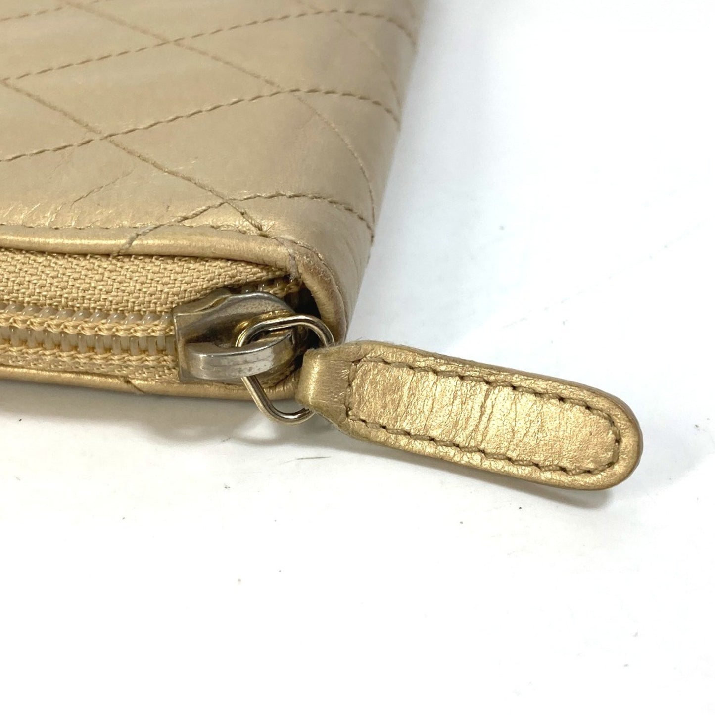 Chanel Logo CC, Gold, Leather, wallet